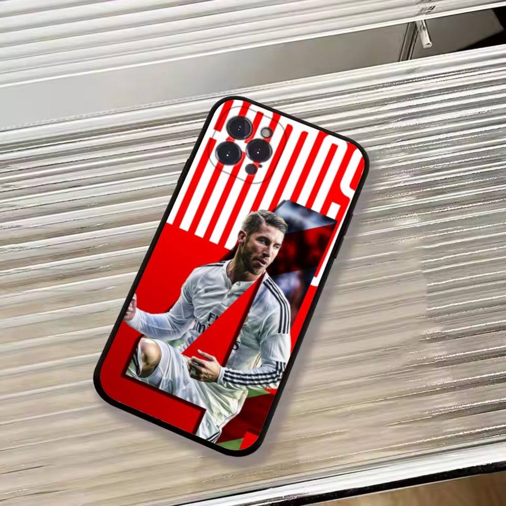 Football Support S-Sergio Ramos Phone Case For iPhone 17,16,15,14,13,12,11 Plus,Pro Max,XS,Soft Silicone Black Cover