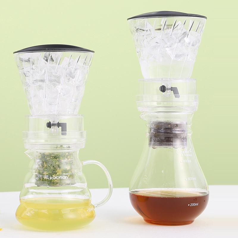 Water Drip Coffee Machine New Reusable Filter Tools Glass Espresso Coffee Dripper Pot Ice Cold Brew Coffee Maker