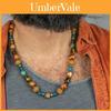 Vintage Tigerauge Perlenkette für Männer Geometrischer Stil Ethnisch Modeaccessoire