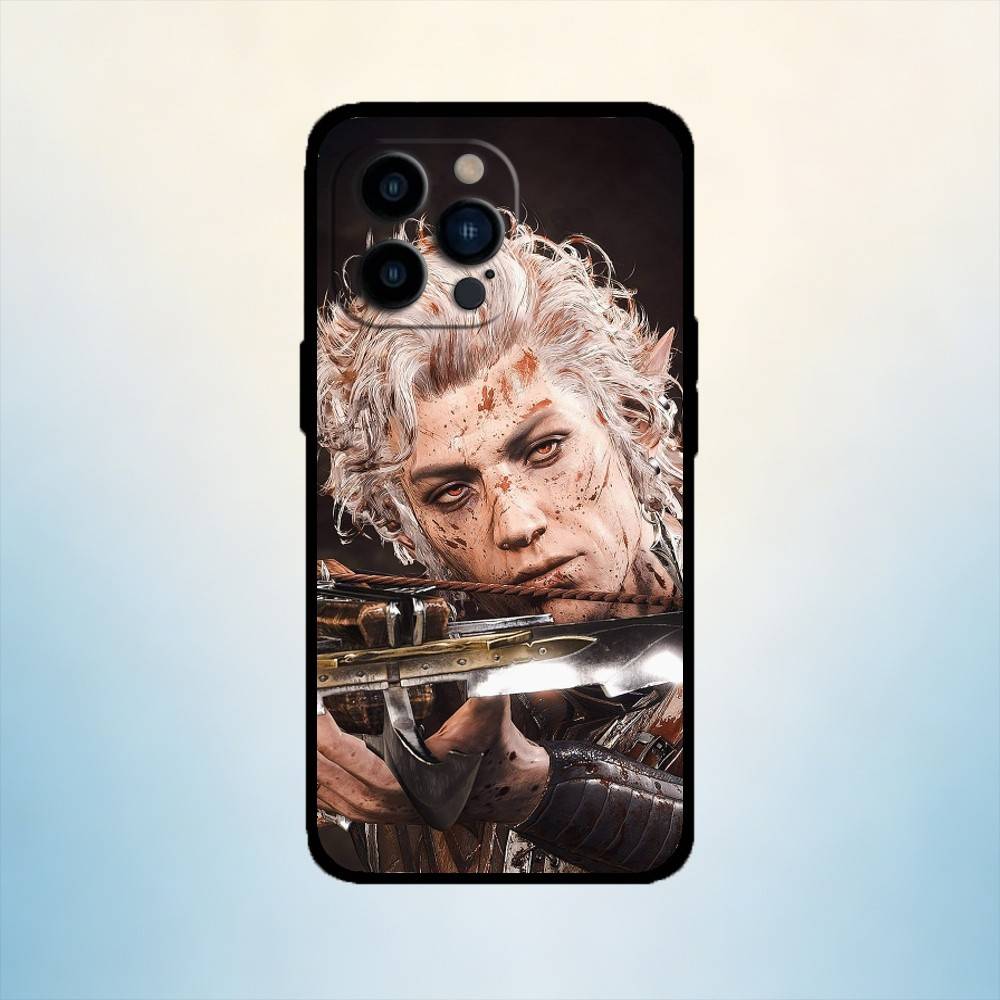 

AAA B-Baldur Gate 3 AstarionS Phone Case For iPhone 17,16,15,14,13,12,11 Plus,Pro Max,XS,Soft Silicone Black Cover iPhone17promax