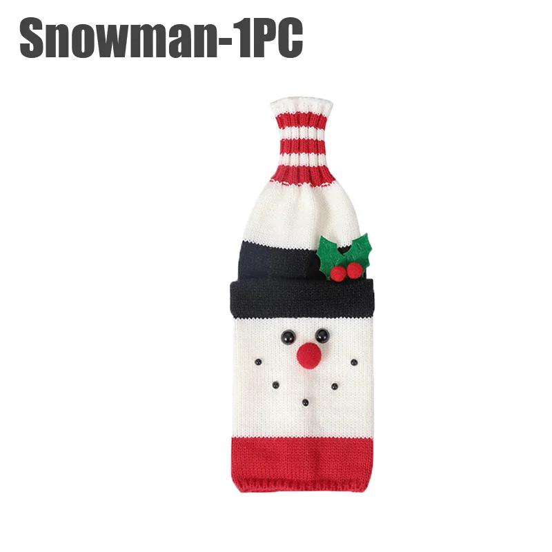 Holiday Knitted Wine Bottle Covers Christmas Sleeves Decorations for Wine Champagne Festive Gift Wrap Bottle Covers