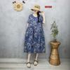 New Mori Female Pastoral Summer New Literary Large Size Fat MM Fattened Plus Printed Short-sleeved Dress