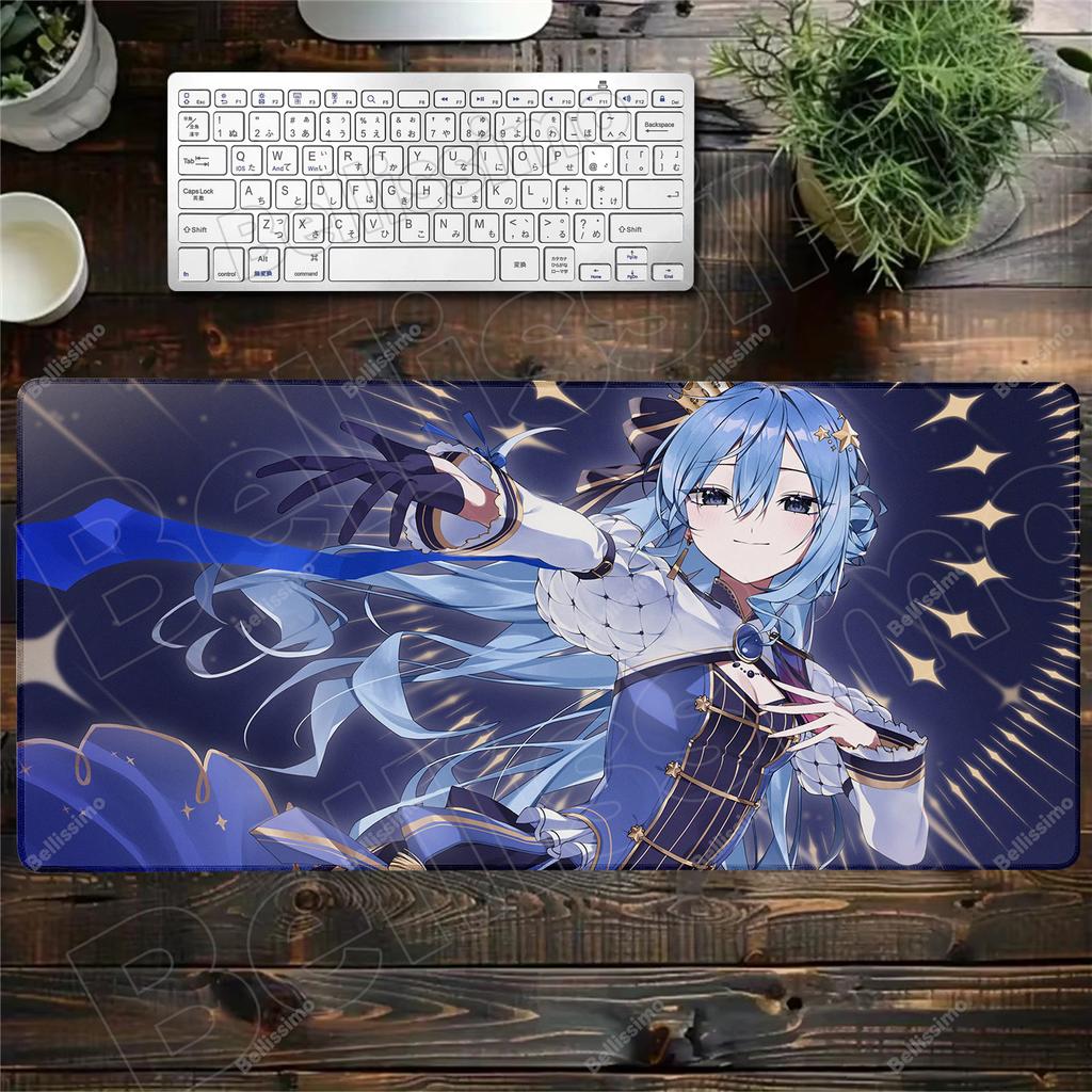 Large Mouse Pad Hoshimachi Suisei Anime Computer Notebook Hololive Gaming Setup Accessories Mouse Mat Non-slip Keyboard Desk Pad