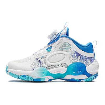 Zapatillas de Baloncesto Asimétricas Cómodas Versátiles Antideslizantes Resistentes al Desgaste Transpirables de Caña Baja para Niños Zapatillas para Niños Blanco Azul 312439951-1