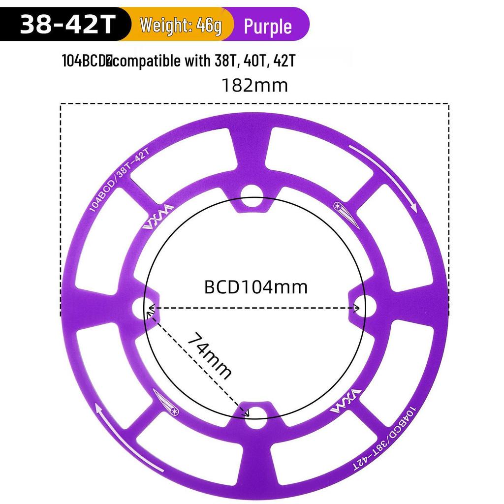 Protector de cadena de aluminio para bicicleta de montaña 104BCD, cubierta de piñón