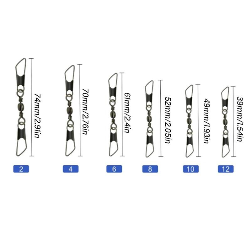 50pc Fishing Lures Hook Connector for Saltwater Freshwater Swivels with Snaps Bearing Rolling Swivels