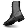 Fashion New Men Leather Shoes Genuine Winter Long Men Boots Casual Punk Motorcycle Boots Side Zipper Black Solid   Boots