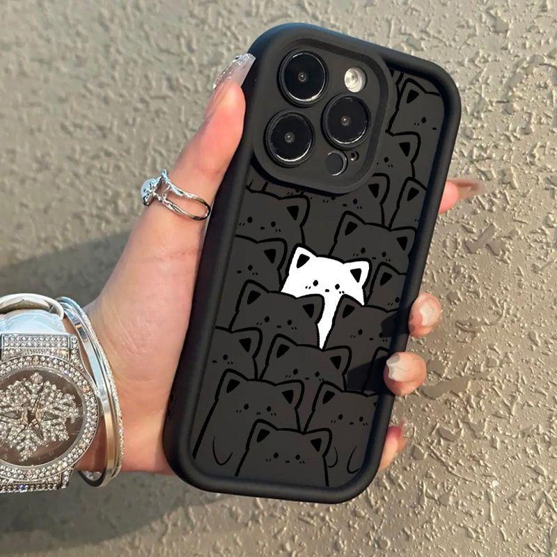 Case For Iphone 11 12 13 14 15 16 Pro Max 16ProMax 7 8 SE 2022 XR X XS 16 Plus Case Cover Soft Couple Cute Bear Full Protection