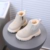 Matte PU Leather Trendy Winter Short Boots for Children Versatile Wear-resistant Chelsea Boots Warm School Shoes Girl Boy I10014