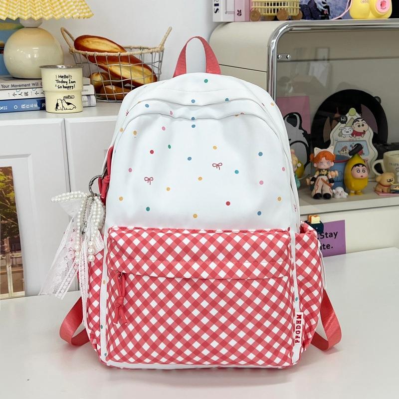 Schoolbag new polka dot personalized backpack cute simple high value girl feeling schoolbag fresh junior high school student backpack