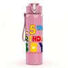 1PC 5th Birthday Boy Party Text Print 750ml Color Plastic Sports Water Bottle Leakproof Flip Straw Lid Suitable for Sports Office Home Use