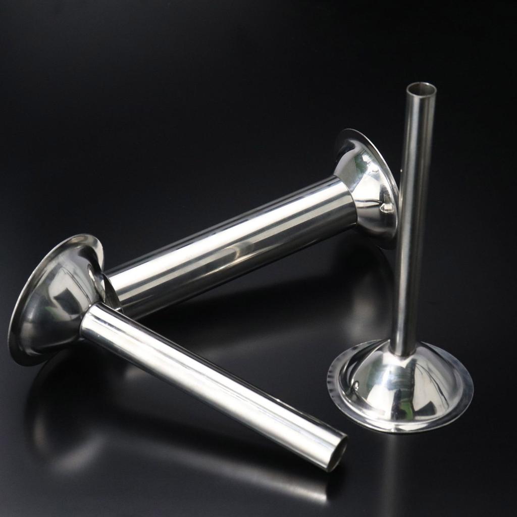 3pcs Practical Sausage Filling Tubes Set Accessory Stainless Steel Meat Stuffer Funnels for Home and Kitchen Use