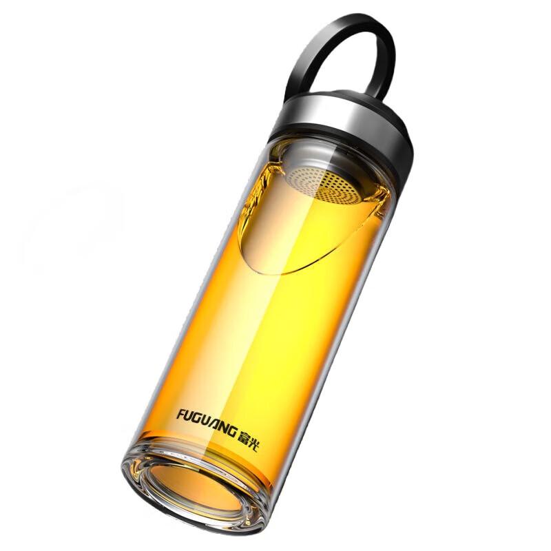FUGUANG Portable Glass Tea & Water Bottle with Sleeve