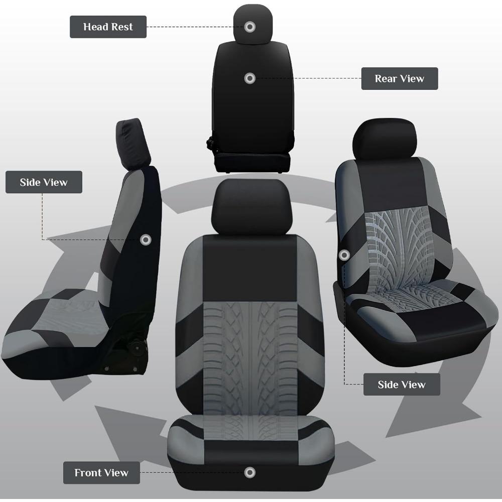 Car Seat Covers Polyester Front Bucket Seat Protectors with Back Premium Sporty Seat Cushions, Auto Accessories for Car SUV