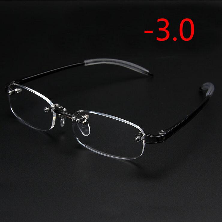 Frameless Myopic Eyeglasses Men Women Rimless Ultralight Frame Short-sighted Eyewear 100-400 Degrees