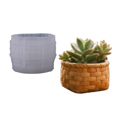 Flexible Silikon Gewebter Korb Pflanzgefäß Form Schmuckherstellungswerkzeug Silikontextur für einfaches Entformen und Mehrzweckverwendung