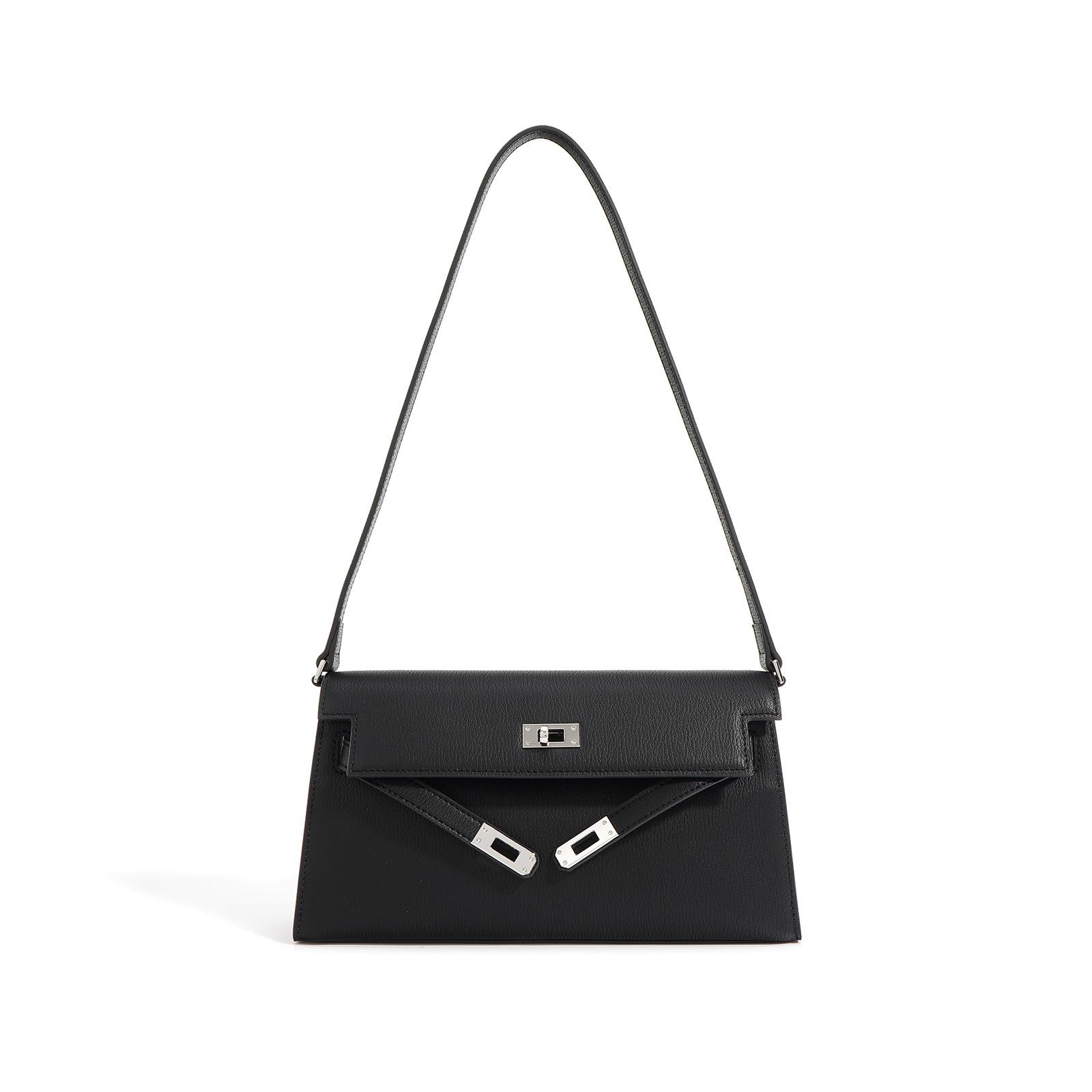 

Нова Сумка на плече з текстурованої шкіри Зносостійка чорний