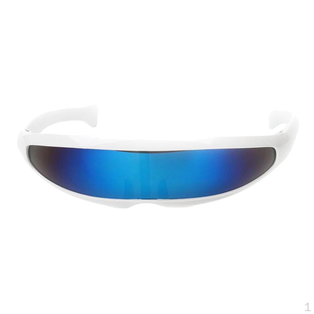 Futuristiske Smale Kyklop Farge Speilglass Visir Solbriller