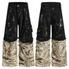 Men Women Cargo Pants Streetwear Straight Leg Workwear Camo Print Loose Fit Casual Trousers