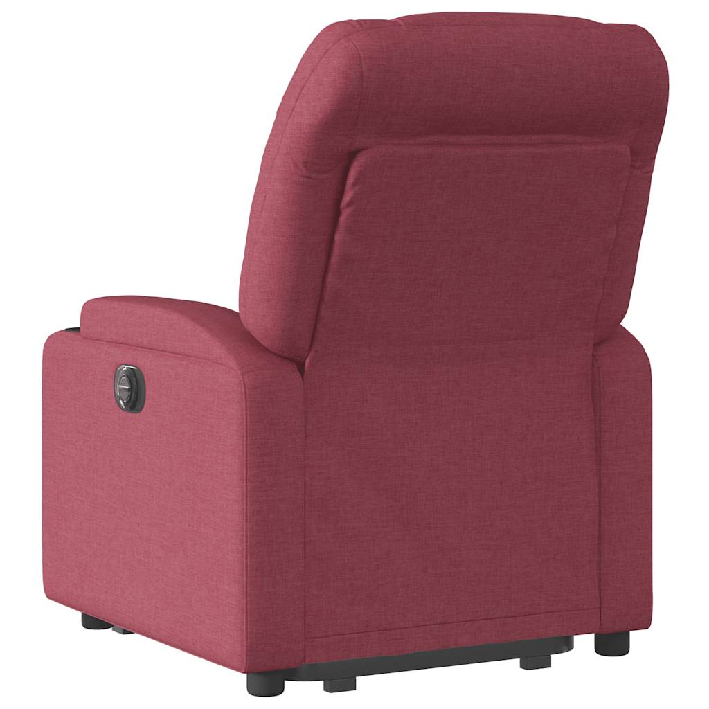 Recliner Chair with Lift Assist Electric Burgundy Fabric