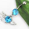 Bauchnabelpiercing aus Edelstahl, Engel- und Herzmotiv, Zirkonia-Bauchnabelpiercing für Mädchen