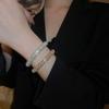 Gold Cuff Bracelet Round Open Bangle Luxury Rhinestone Bangle  Ladies