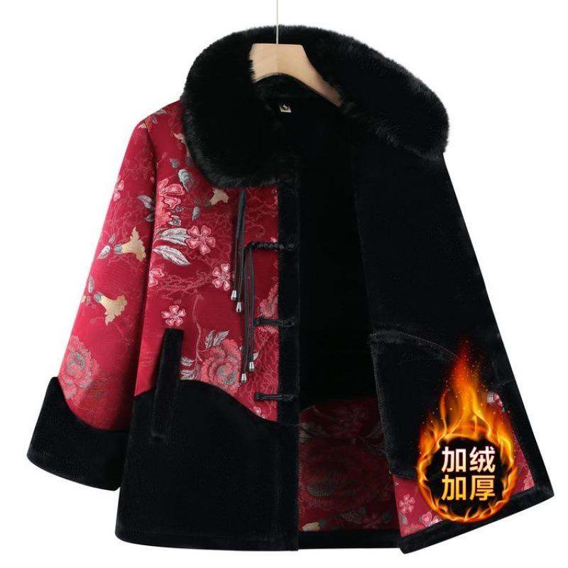 Winter padded jacket female old lady padded jacket style temperament winter high-end coat