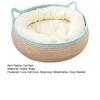 Cat Basket Bed with Cushion Cotton Rope Handwoven Pet Bed Breathable Cat Ear Pet Bed for Indoor