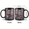 1 Stück Keramik handbemalte mechanische Tasse, Werkzeugkasten Keramik Kaffeetasse, geeignet für Zuhause, Bar, Camping und Autoenthusiasten