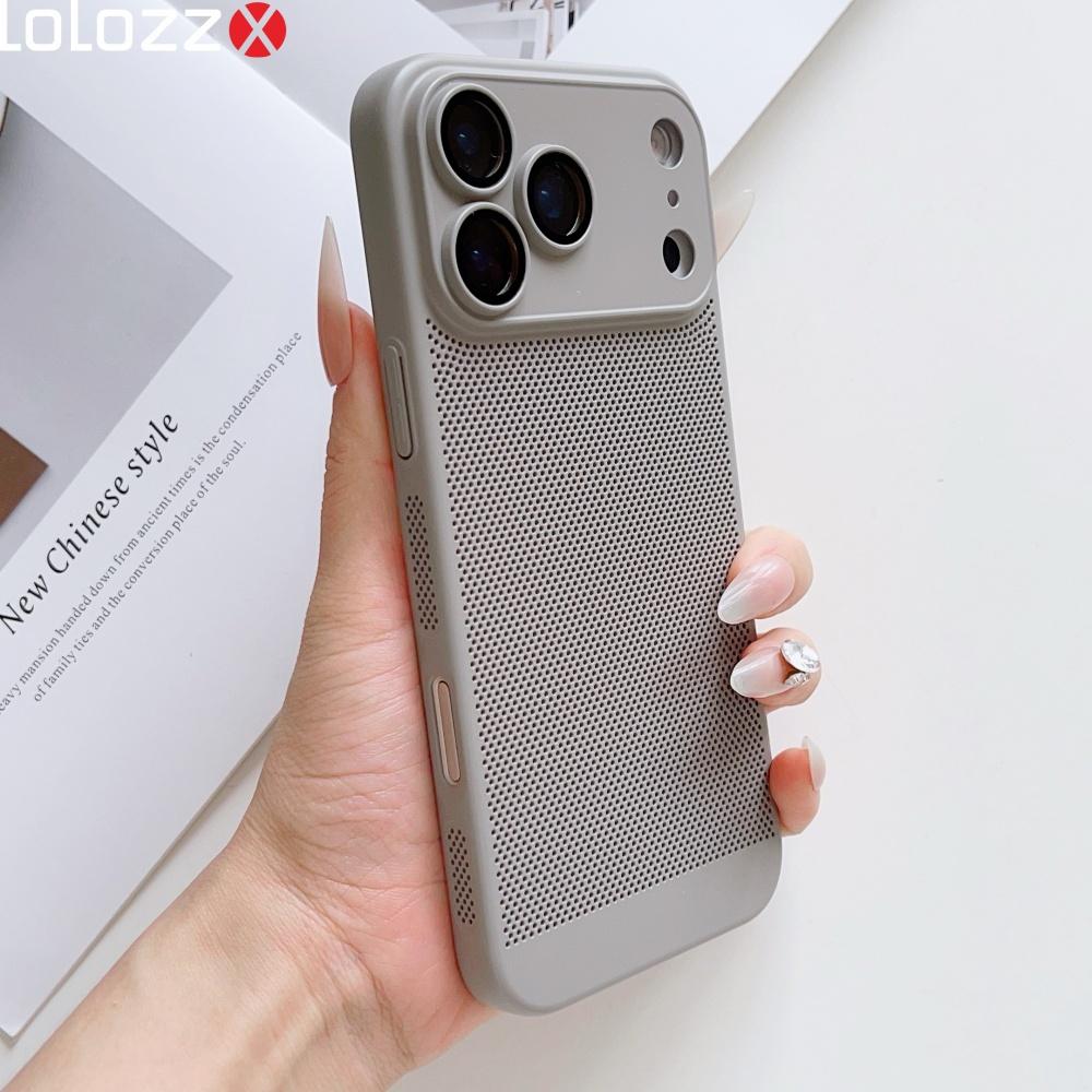 Dünne Kühl-Wärmeableitende Handyhülle Für iPhone 17 16 15 14 13 12 11 Pro Max Plus Luftdurchlässige Harte Rückseite Einfarbige Hülle