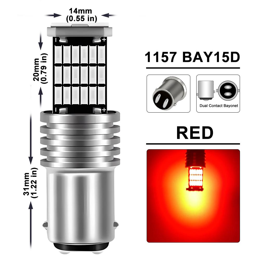 2/4/8 PCS P21W Ba15s 1156 1157 Bay15d LED Bulb Canbus 12V 24V 4014-45SMD 6500K White Car Turn Signal Backup Brake Parking LightsTurn Signal 2
