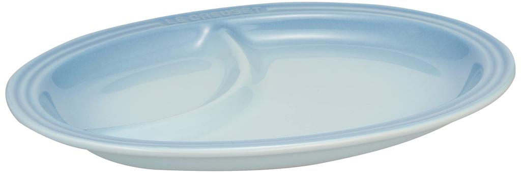 Le Creuset Multi-Oval Plate (Small), Coastal Blue, Heat and Cold Resistant, Microwave and Oven Safe, Baby Gift, First Meal, Baby Shower Gift for Boys