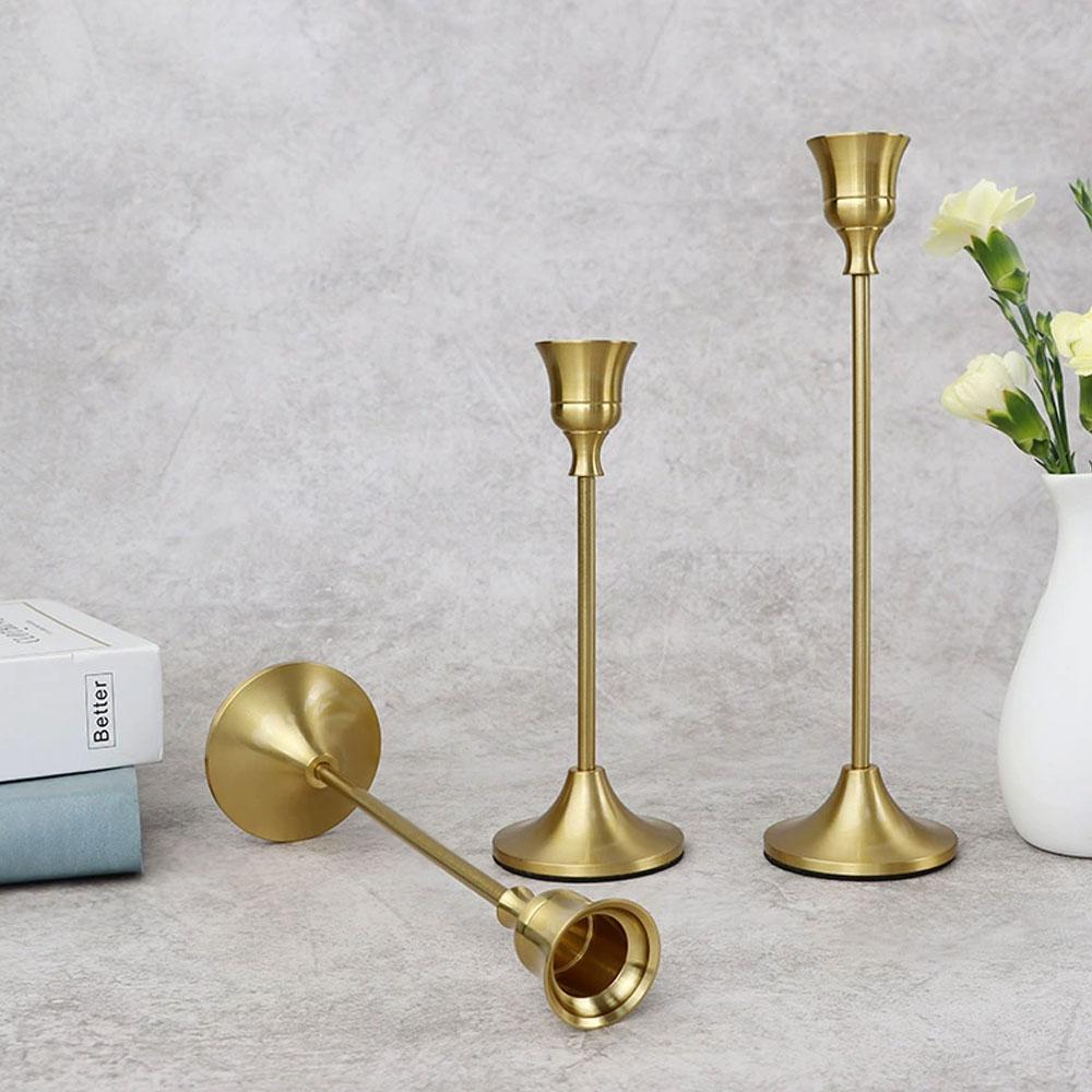 Luxury Candle Holder Kit Pillar Candle Container Taper Candlestick Home Art Craft Decor Metal Candle Holders for Weddings DIY Birthday Gifts