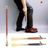 32cm Metal Shoe Horn Long Portable Shoe Lifter Shoe Puller Wood Handle Shoehorn  Women Men