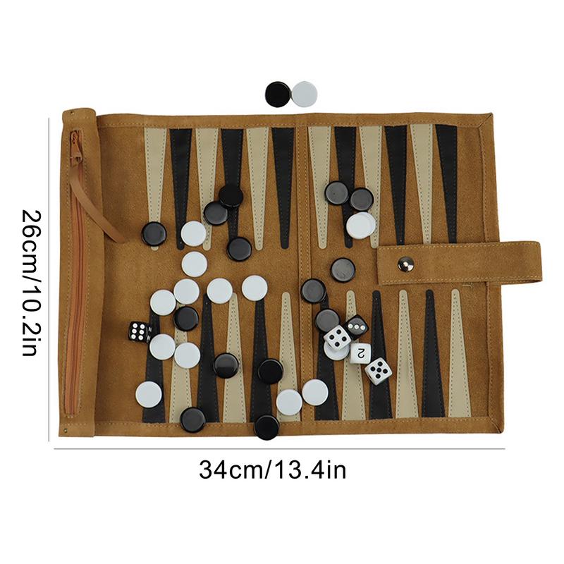 Chess Backgammon Board Folding Backgammon Game Sets Strategy Board Game Playing Pieces Dice Cups For Family