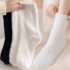 1/2/3/4 Pairs Cute Mink Plush White Black Women Socks Autumn Winter Elastic Thickened Lovely Thermal Coral Velvet Sleep Sock