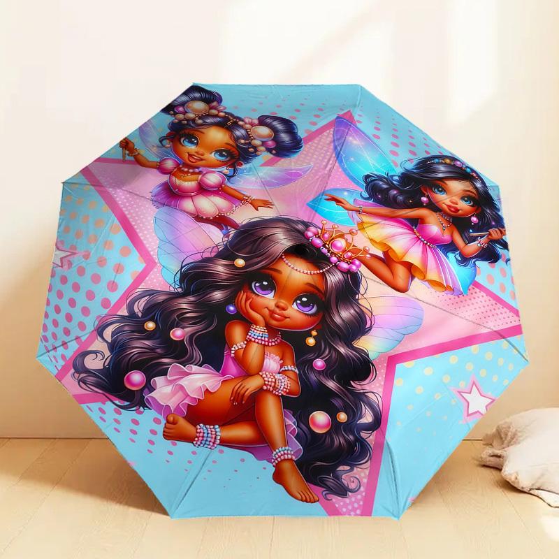 

1pc Fairy Princesses Pattern Umbrella Design Automatic Opening and Closing Umbrella, High-quality Travel Umbrella, c1128006