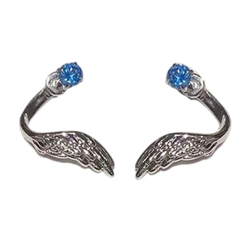 

Artistic Wing Shaped Ear Studs With Diamonds Accent Rhinestones Embellishments Earrings Fashion Jewelry Accessories