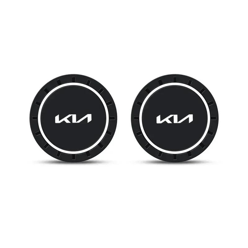 

2pcs Car Coaster Non-Slip Silicone Mat Water Cup Anti-Slip Pad For KIA Rio Soul Seltos Forte K5 K3 Niro Sorento Stinger Sportage белый