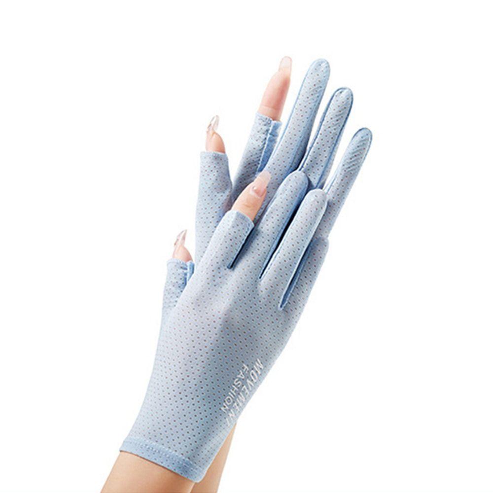 Ice Silk Sun Protection Gloves Elastic Cycling Driving Gloves Fashion Sunscreen Gloves  Women Girls