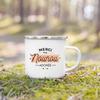 Thank You Nounou French Printed Enamel Mugs Coffee Cups Drink Wine Juice Mug Dessert Cocoa Milk Handle Cup Best Gift for Nounou
