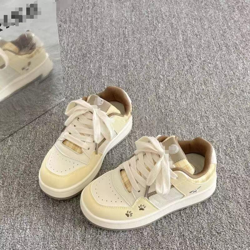 Autumn breathable board shoes new versatile student with skirt bread shoes campus style white shoes women's