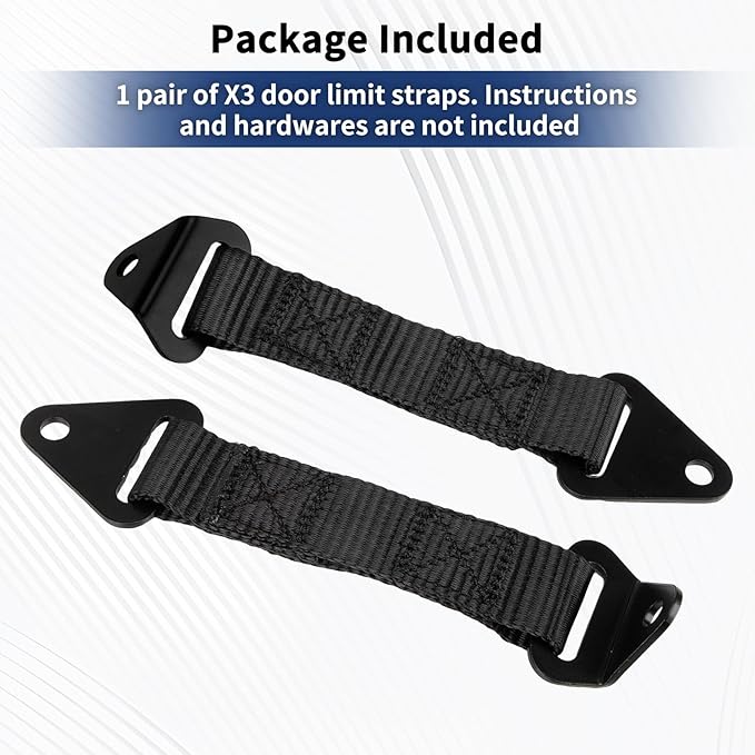2PCS Black Limit Straps Fixed/Adjustable length Accessories UTV X3 Door Limiter Straps For Can-Am Maverick X3 2017-2023
