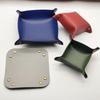 1PC 25X25cm Nordic PU Leather Storage Box - Foldable Desktop Tray for Jewelry, Cosmetics & Keys