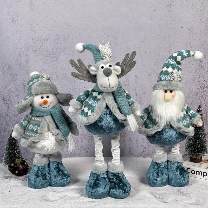 Christmas Retractable Figurines Santa Snowman Elk Ornaments Home Window Decor