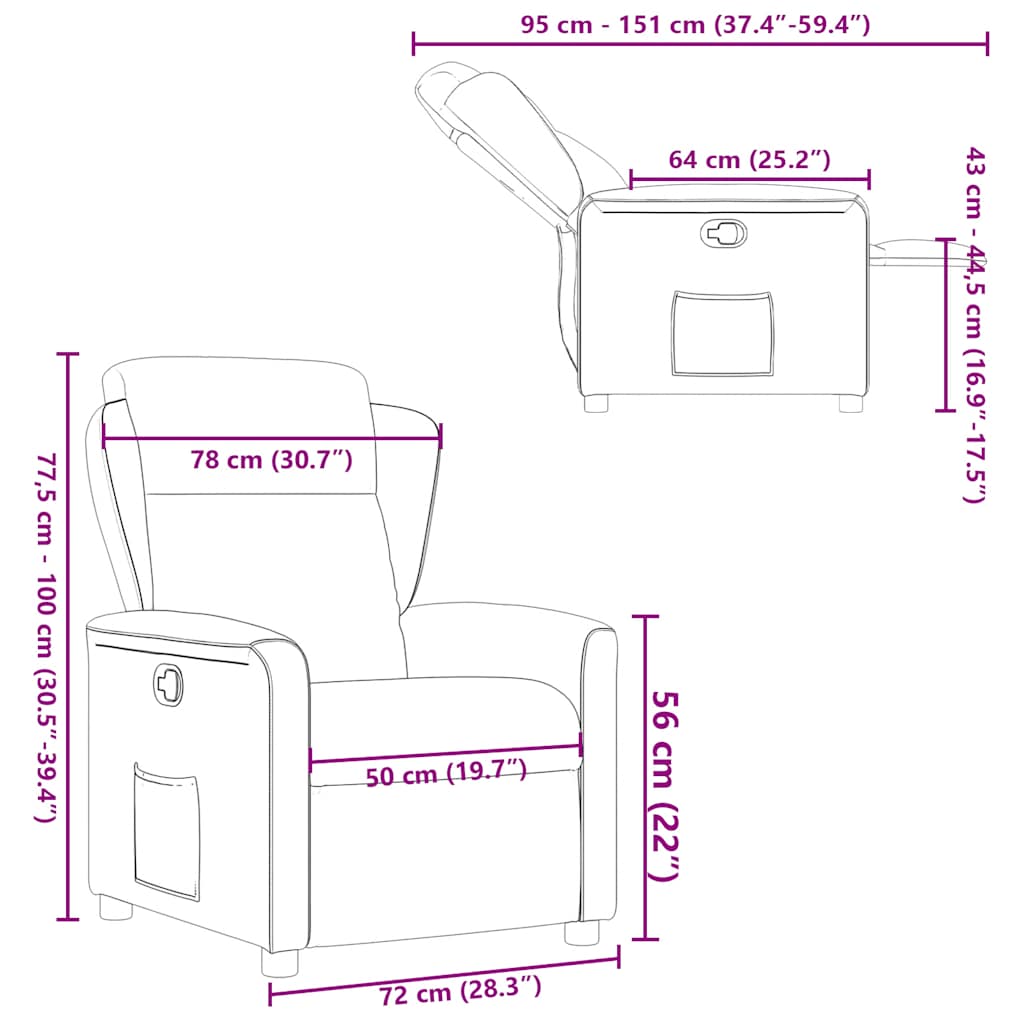 Relaxation Armchair Burgundy Fabric
