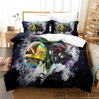 3D Print Daft Punk Bedding Set Duvet Cover Bed Set Quilt Cover Pillowcase Comforter King Queen Size Boys Adult Bedding Set
