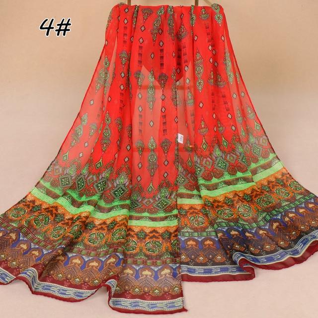 Laven Индия Богемный пляжный шифоновый шарф с цветами Женский принт ...