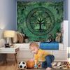 Tree Of Life Mandala Decor Tapestry Green Vintage Themed Wall Hanging Decorative Wall Cloth For Living Room Bedroom Room Decor