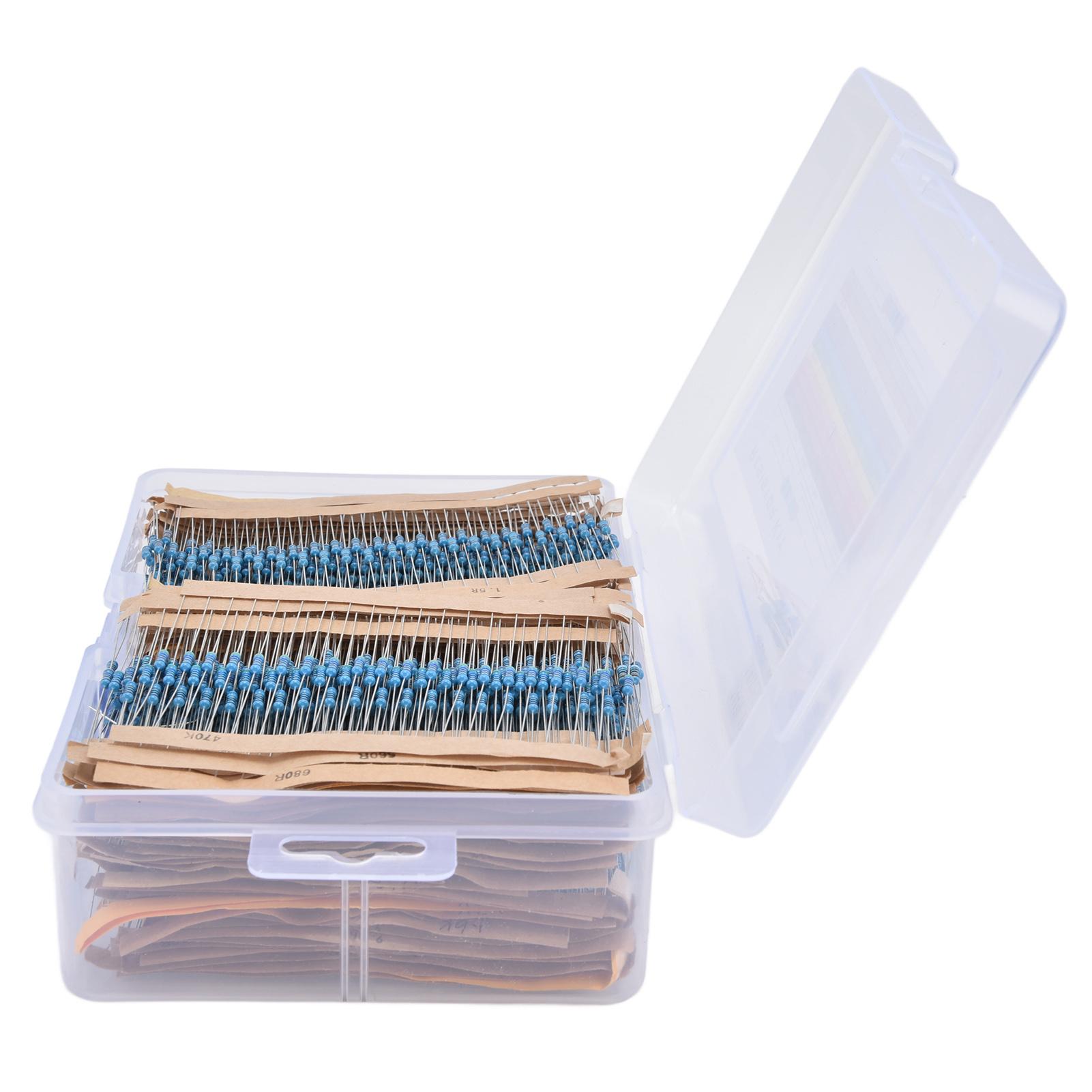 

2880 шт. Асортимент резисторів Металоплівкові резистори Опір 144 значення 1 Ом ~1 МОм 1/4 Вт для DIY